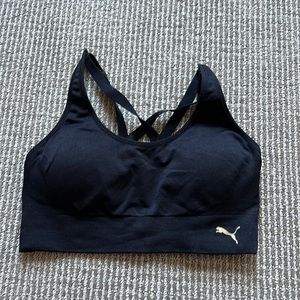 Puma black sports bra with strappy back size M